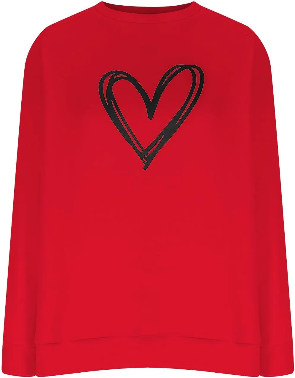 Womens 2024 Winter Oversized Crewneck Sweatshirts Cute Heart Print Tops Casual Loose Long Sleeve Pullover Sweaters