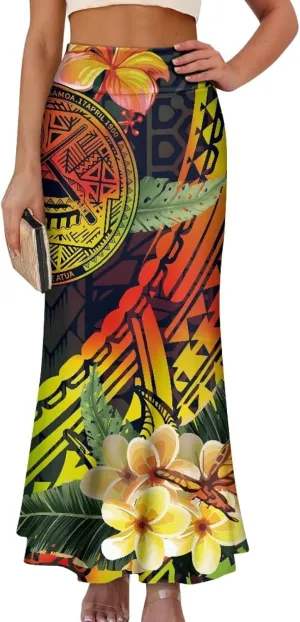 Womens Bohemian Skirts High Waist Skirt with Zipper Lightweight Soft Long Maxi Skirts Summer Fashion