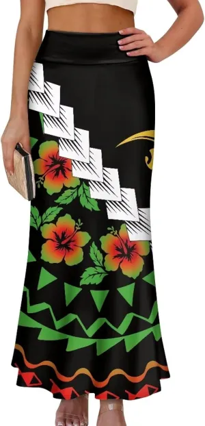 Womens Bohemian Skirts High Waist Skirt with Zipper Lightweight Soft Long Maxi Skirts Summer Fashion