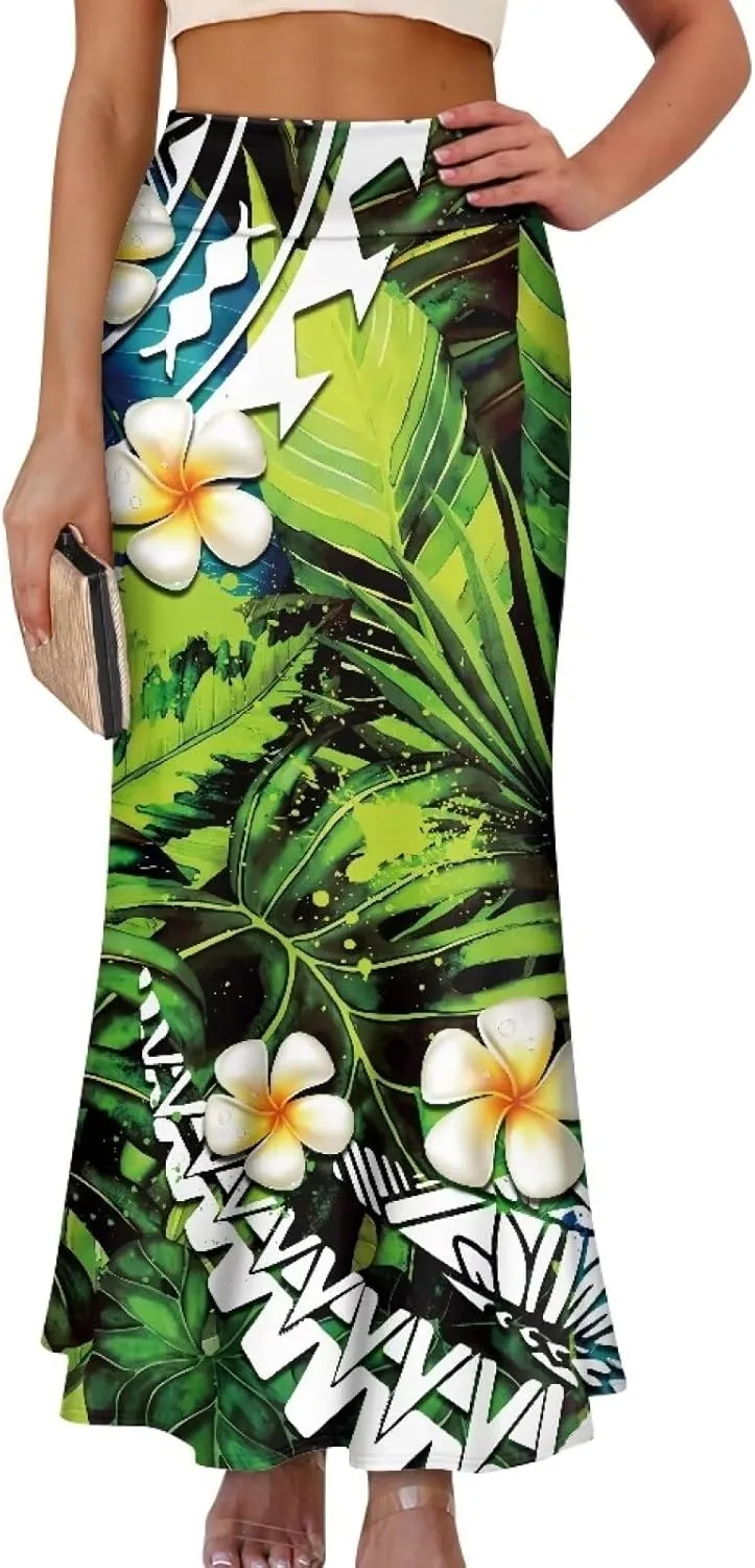 Womens Bohemian Skirts High Waist Skirt with Zipper Lightweight Soft Long Maxi Skirts Summer Fashion