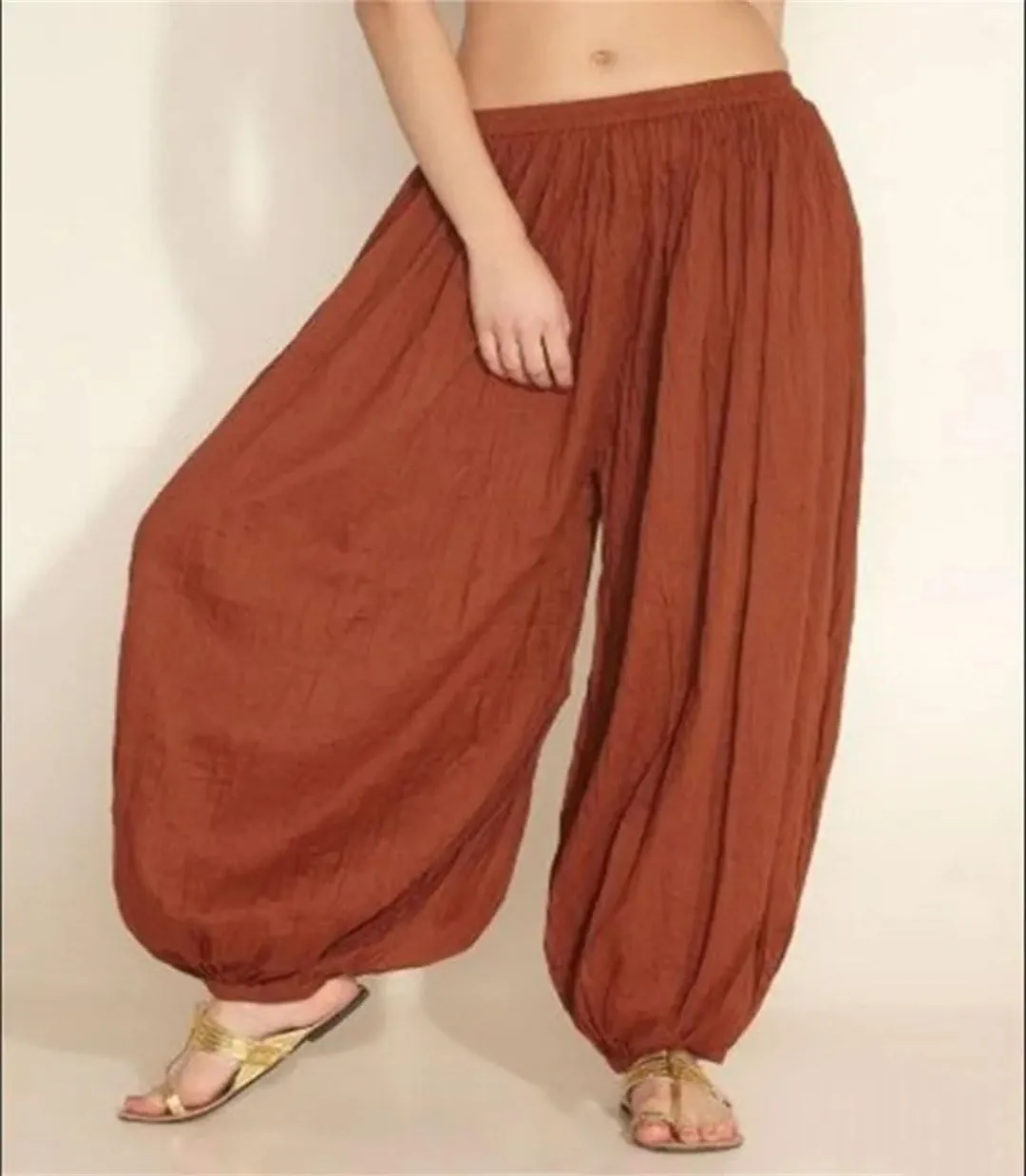 Women's Casual Harem Pants Low Waist Straight Leg Trousers Elastic Waist Regular Fit Ankle Length