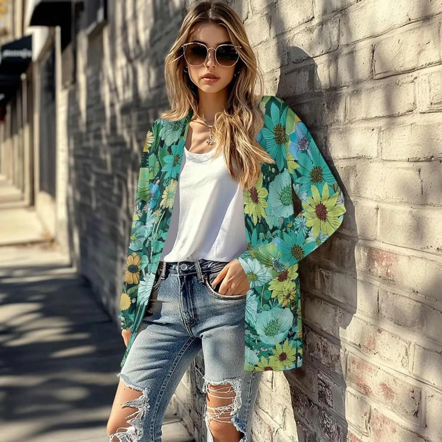 Women's Casual Loose Long Sleeve Open Front Cardigan Lightweight Soft Long Sleeve Jackets with Pocket