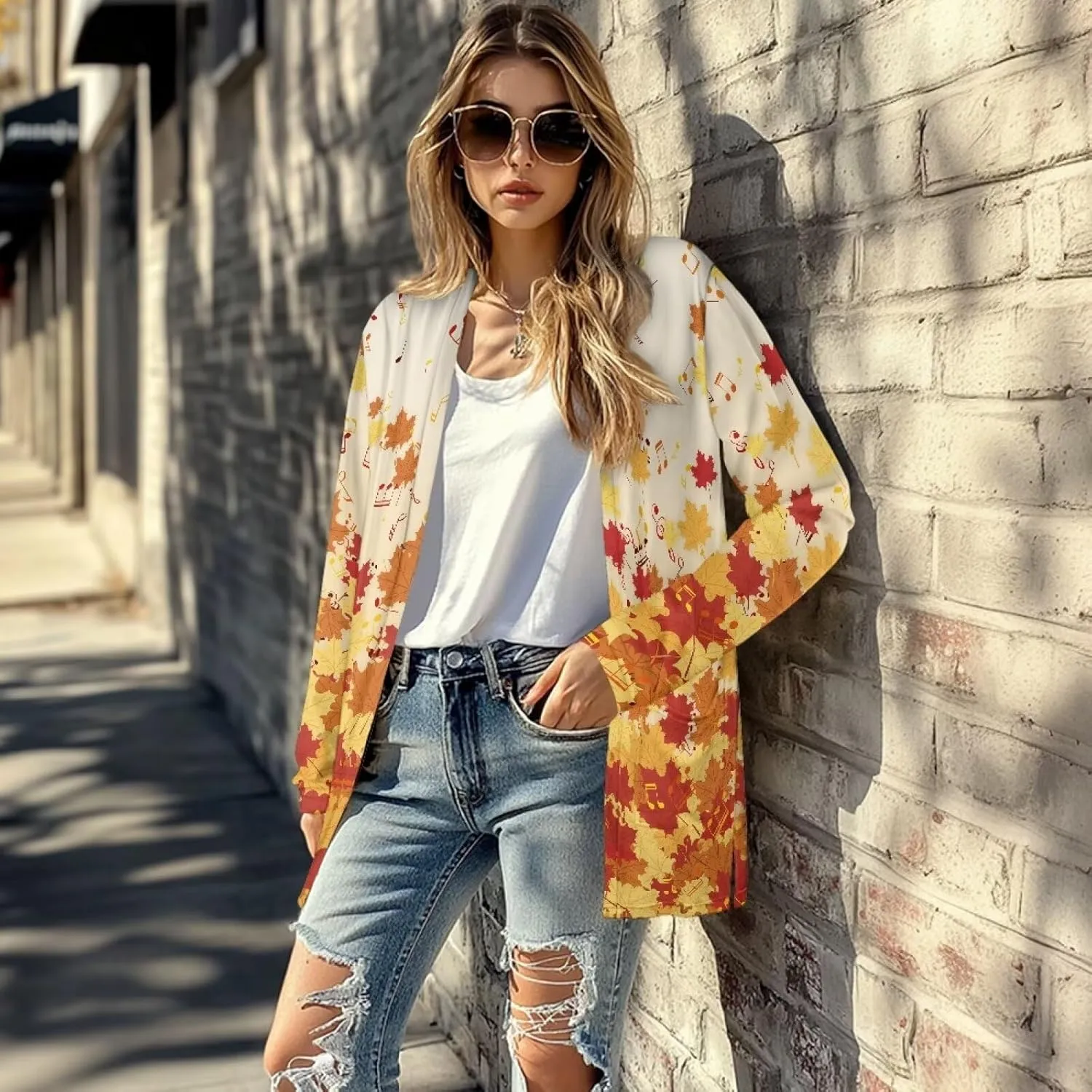 Women's Casual Loose Long Sleeve Open Front Cardigan Lightweight Soft Long Sleeve Jackets with Pocket