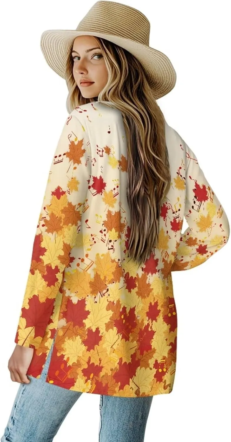 Women's Casual Loose Long Sleeve Open Front Cardigan Lightweight Soft Long Sleeve Jackets with Pocket