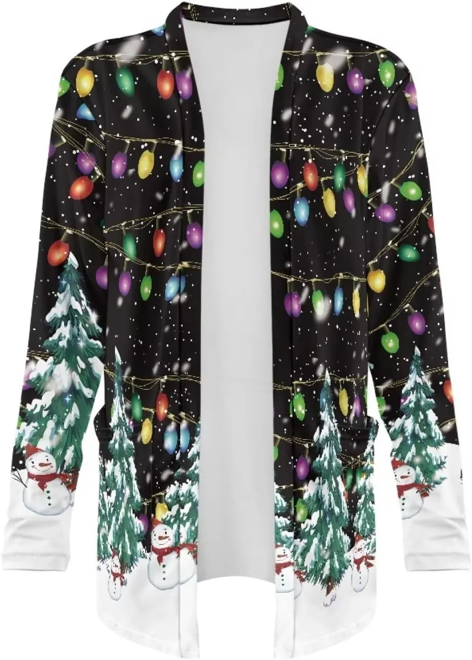 Women's Casual Loose Long Sleeve Open Front Cardigan Lightweight Soft Long Sleeve Jackets with Pocket