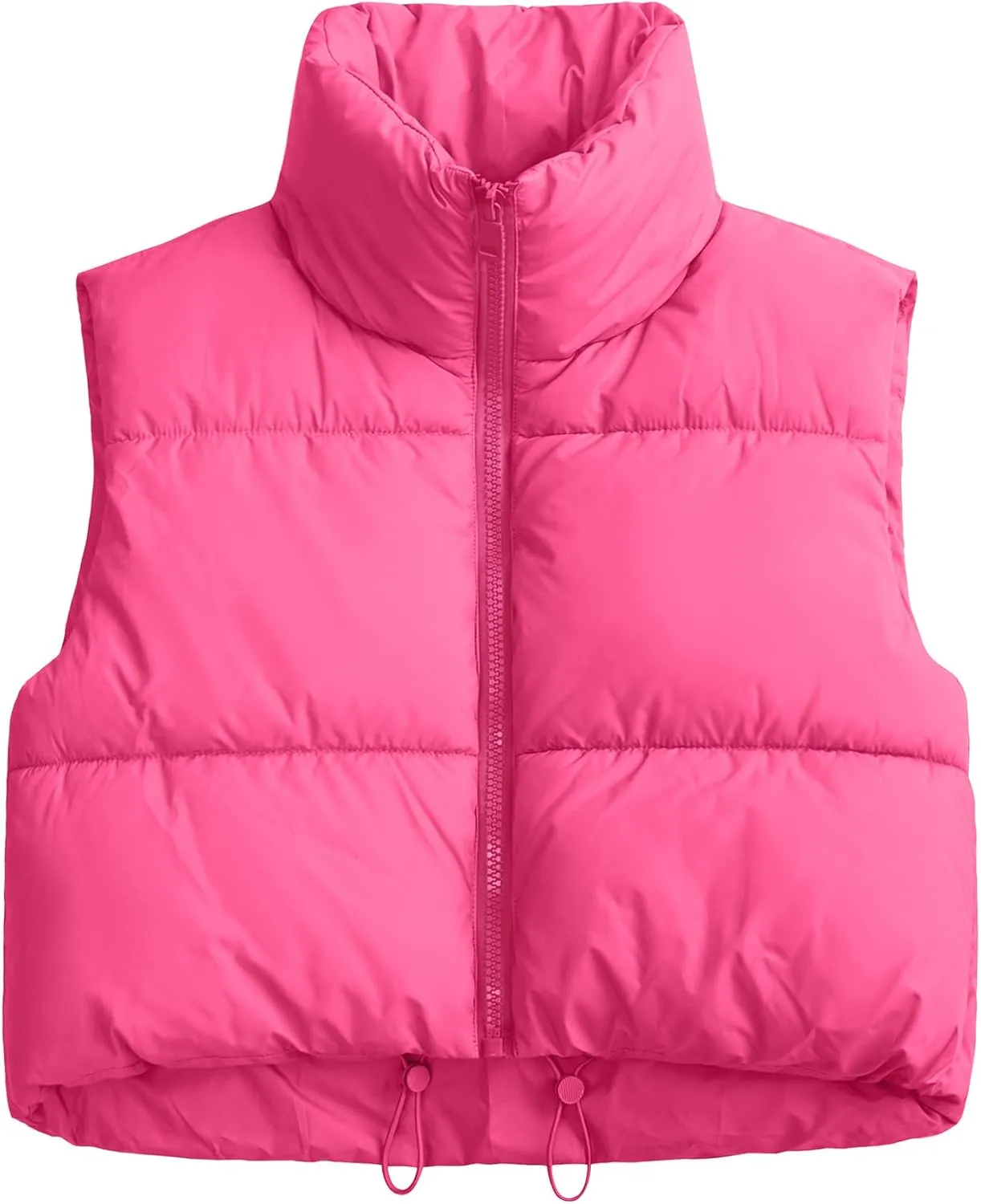 Women's Cropped Puffer Vest Sleeveless High Stand Collar Crop Outerwear Zip Up Warm Padded Gilet