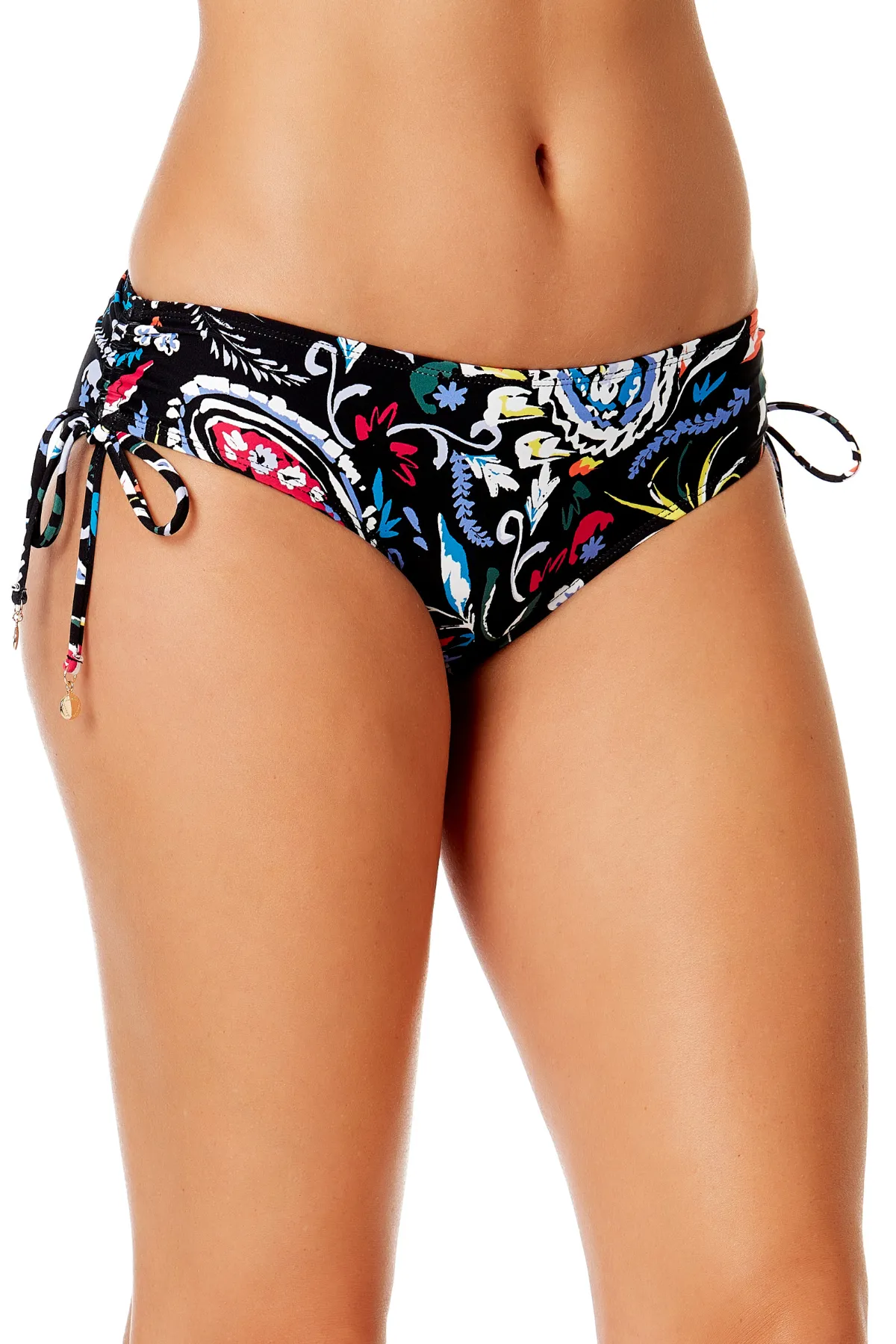 Women's Dance Floor Paisley Side Tie Bikini Swim Bottom