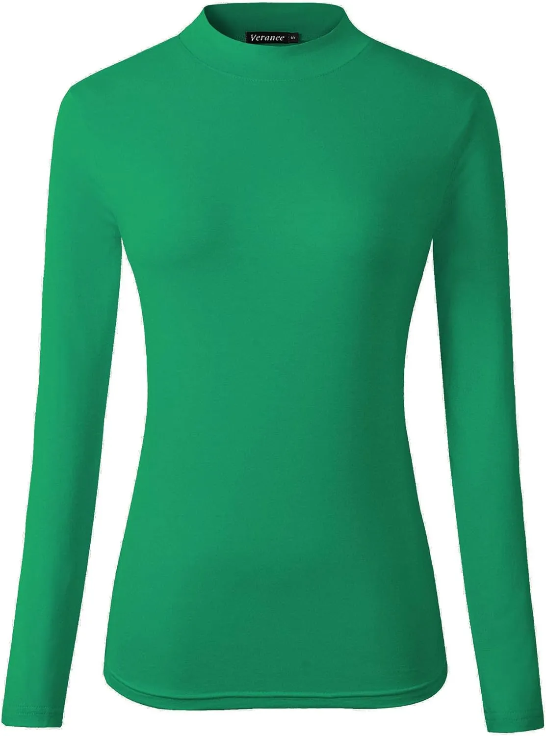 Women's Long Sleeve Slim Fit Turtleneck Basic Layering T-Shirt