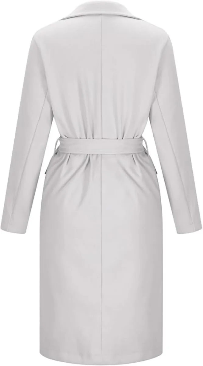 Women's Long Trench Coat, Oversized Double Breasted Lapel Overcoat, Fall Winter Warm Windproof Outerwear with Belt