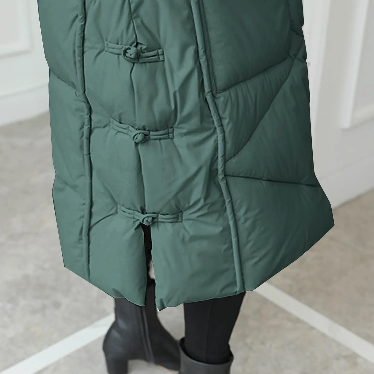 Women's Long Winter Puffer Coats Hooded Zip Up Thickened Parka Down Jackets Trendy Fashion Warm Outerwear 2024