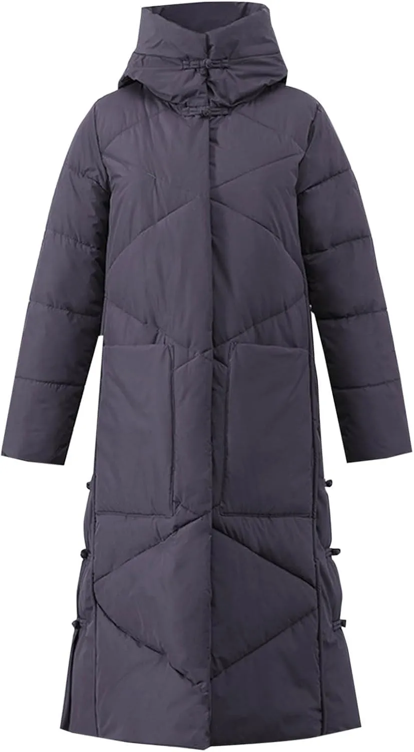Women's Long Winter Puffer Coats Hooded Zip Up Thickened Parka Down Jackets Trendy Fashion Warm Outerwear 2024