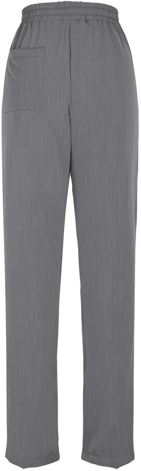 Women's Pants, Linen Casual Lounge Pants Peasant Straight Leg Elastic Waist Wide