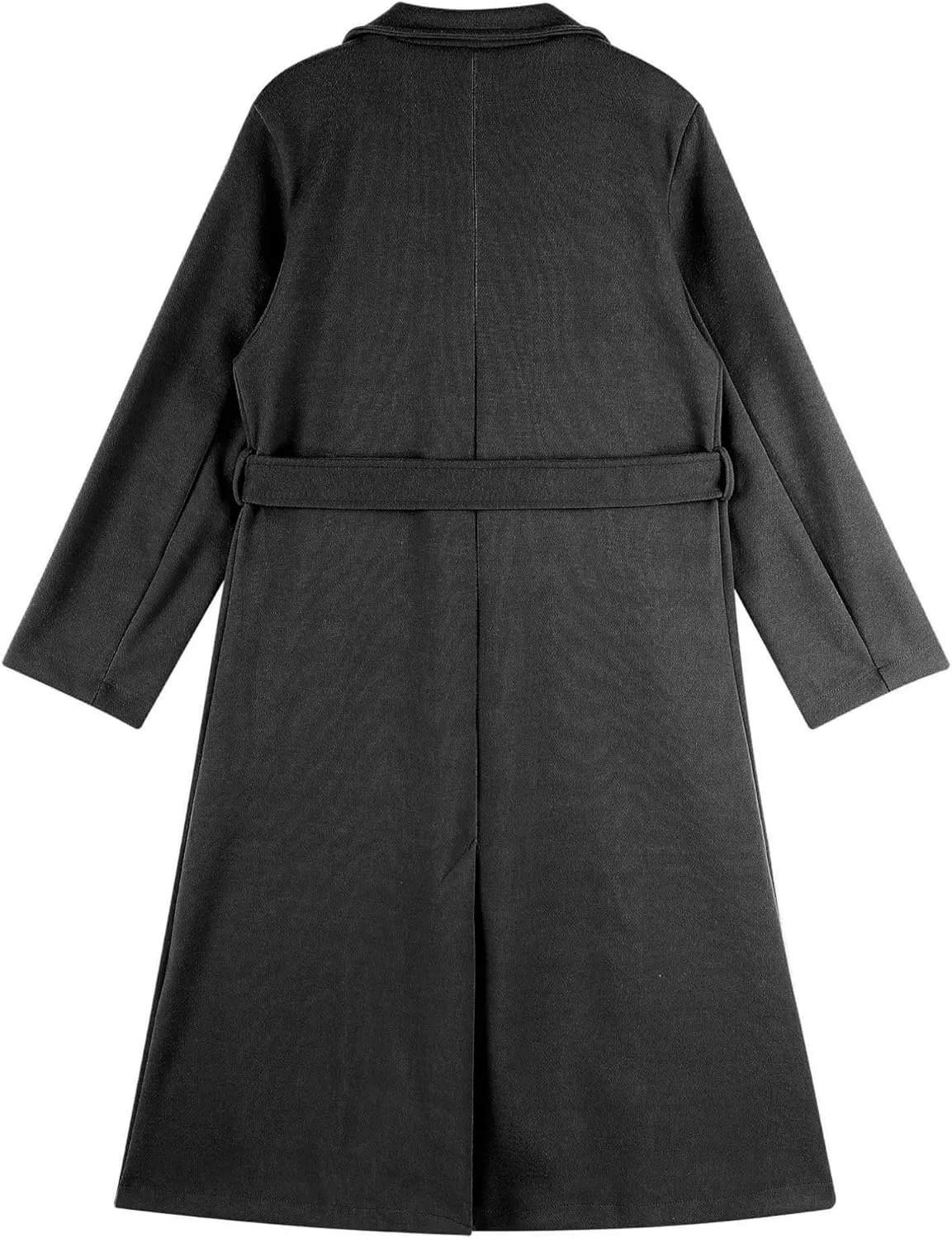 Women's Trench Coat Long Sleeve Lapel Winter Overcoat Mid-Long Belted Slim Outerwear Coat
