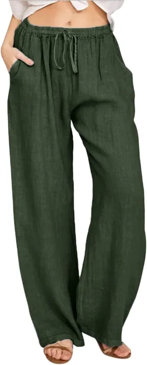 Womens Wide Leg Harem Pants Winter Tight Travel Jeans with Pockets Flare Leggings Elastic Waist