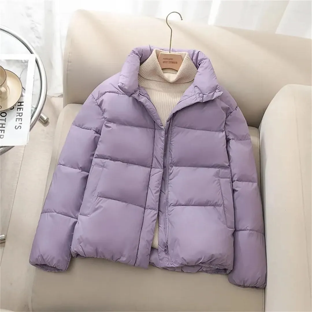 Women's Winter Parka Coat Casual Short Down Cotton Padded Jacket Elegant Korean Version Outerwear