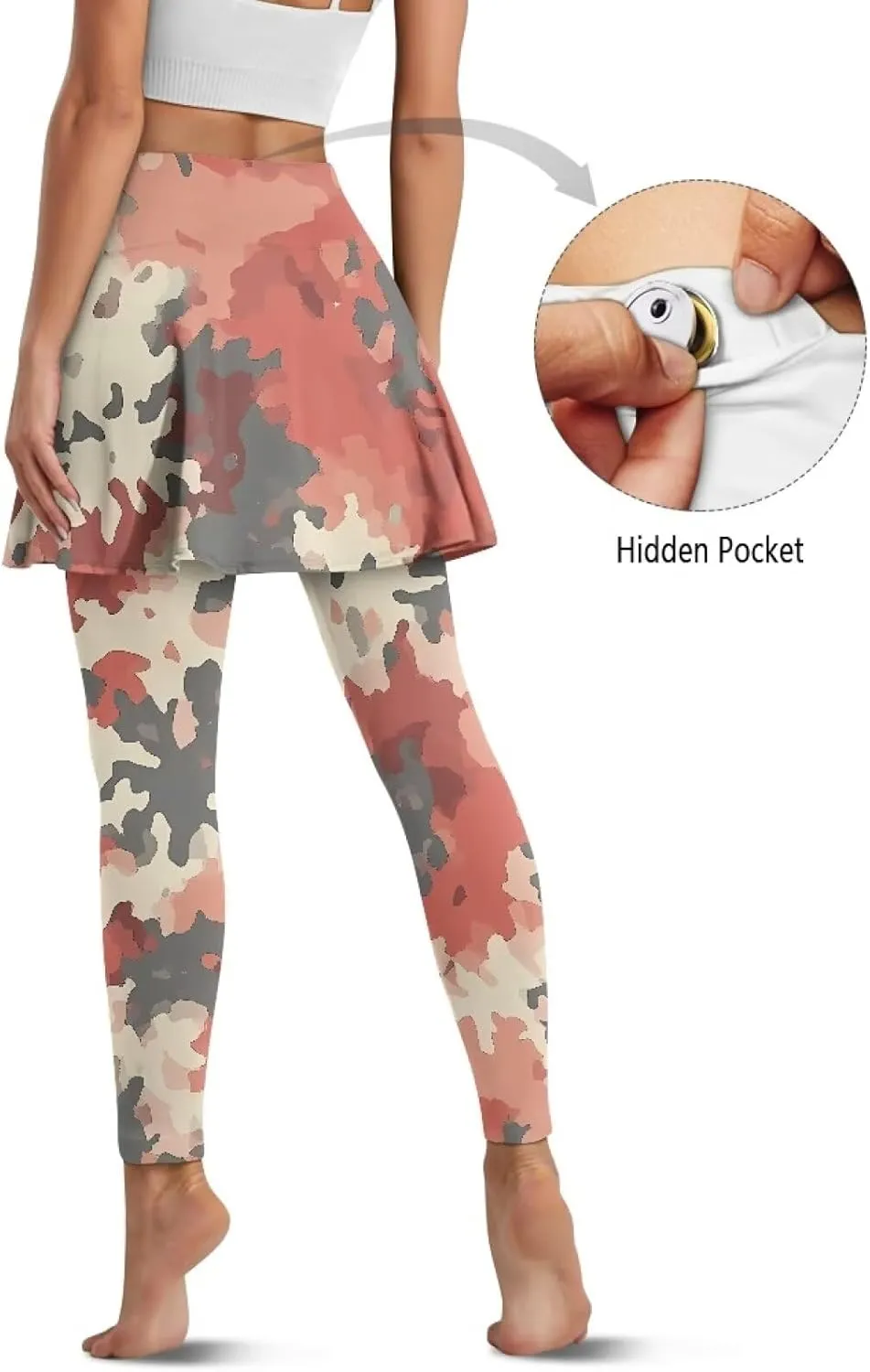 Womens Yoga Leggings with Skirts Tennis Skirts with Fashionable Breathable Skirted XS-3XL