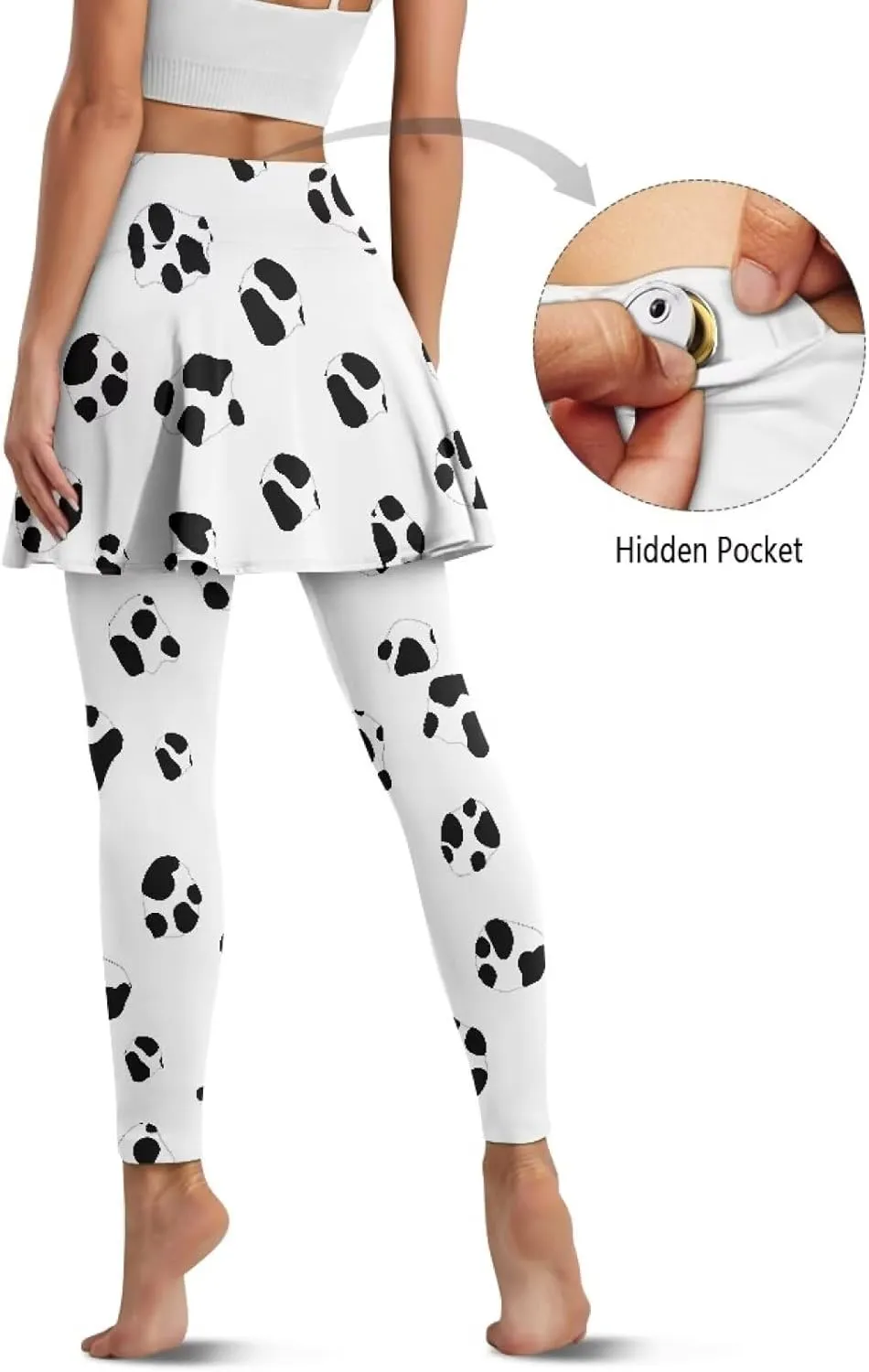 Womens Yoga Leggings with Skirts Tennis Skirts with Fashionable Breathable Skirted XS-3XL
