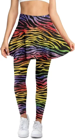 Womens Yoga Leggings with Skirts Tennis Skirts with Fashionable Breathable Skirted XS-3XL