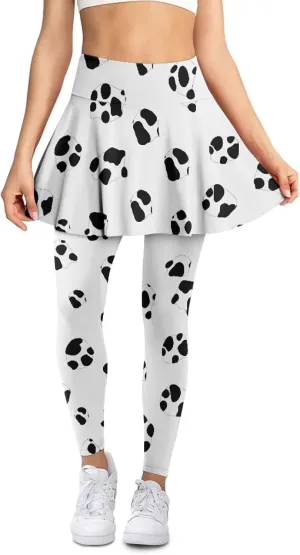 Womens Yoga Leggings with Skirts Tennis Skirts with Fashionable Breathable Skirted XS-3XL