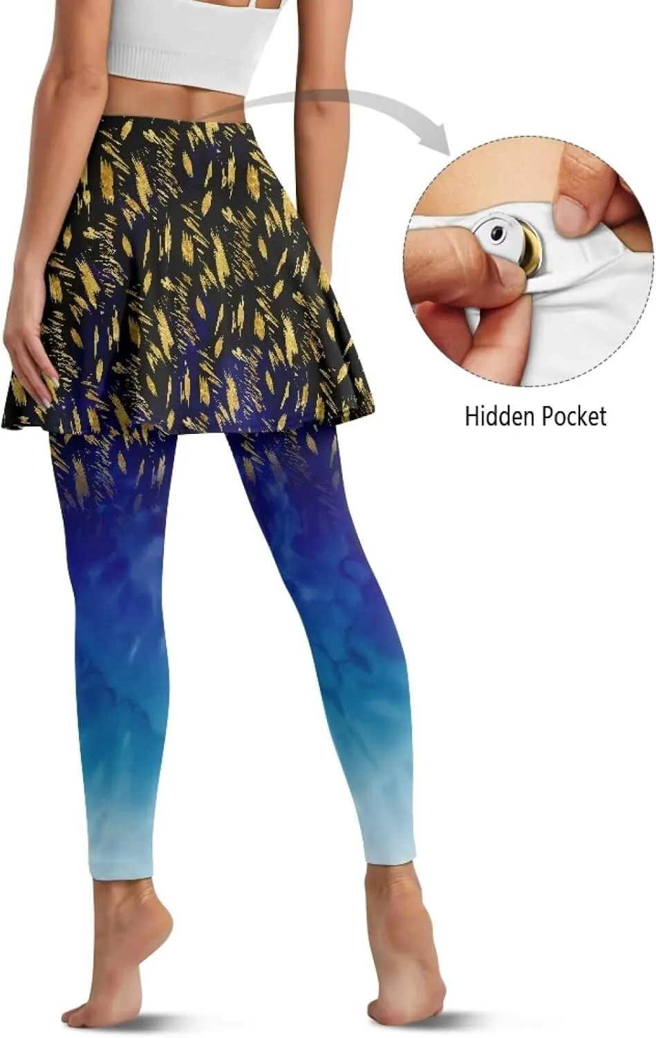 Womens Yoga Leggings with Skirts Tennis Skirts with Fashionable Breathable Skirted XS-3XL