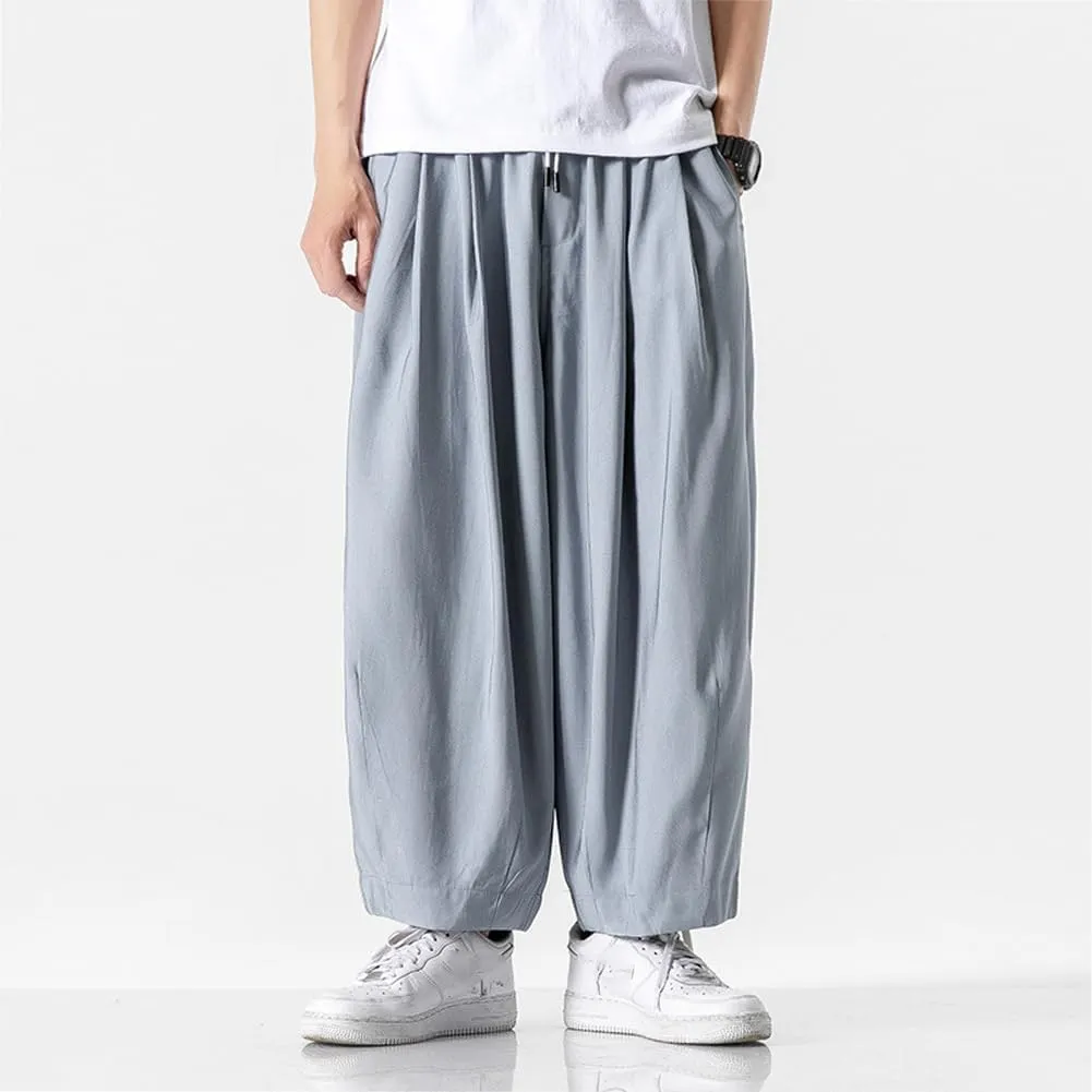 XYGJZ Mens Casual Elastic Waist Pants Summer Lightweight Harem Pants