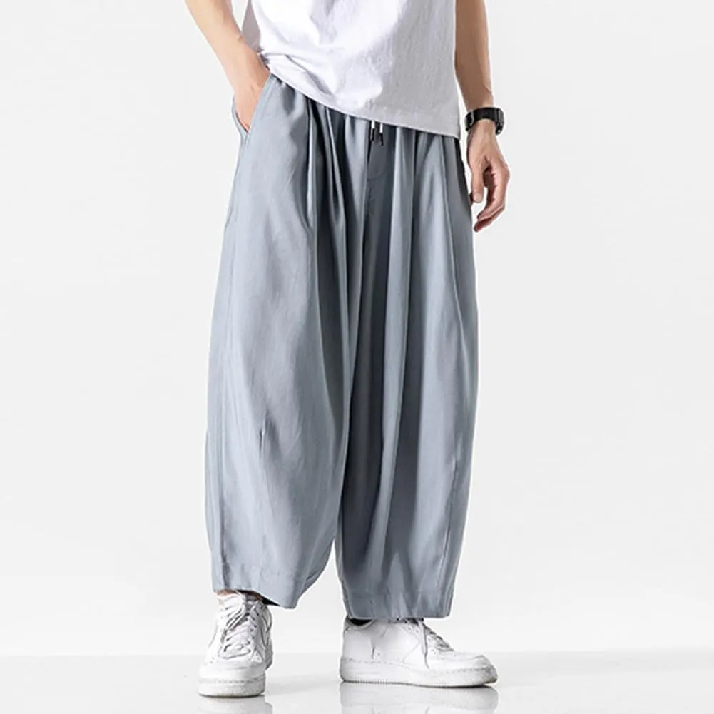 XYGJZ Mens Casual Elastic Waist Pants Summer Lightweight Harem Pants