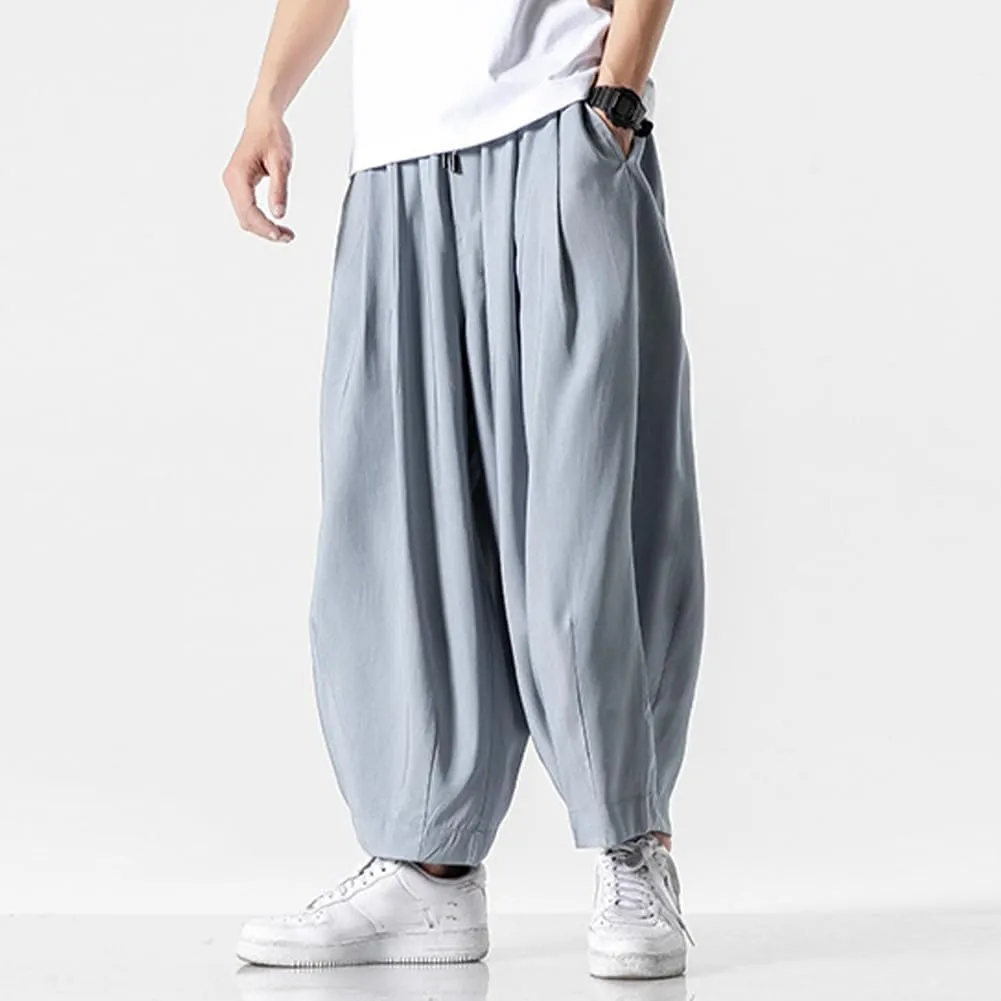 XYGJZ Mens Casual Elastic Waist Pants Summer Lightweight Harem Pants