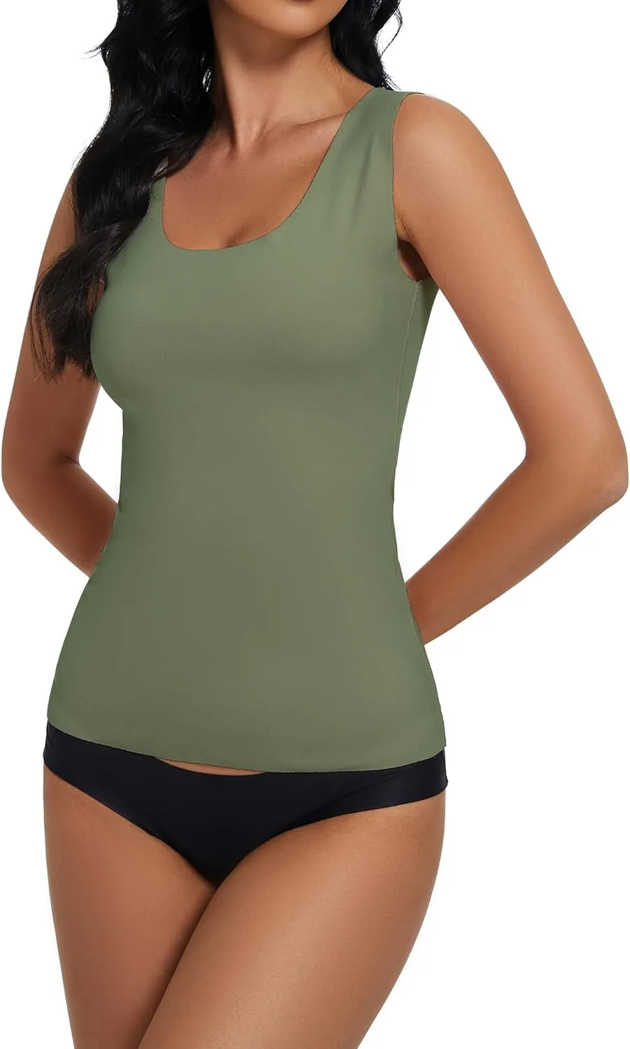 YYA Basic Tank Tops for Women, Thermal Vest Warm Tank-Top Sleeveless Camisole Lingerie, S-XL
