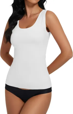 YYA Basic Tank Tops for Women, Thermal Vest Warm Tank-Top Sleeveless Camisole Lingerie, S-XL