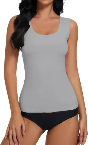 YYA Basic Tank Tops for Women, Thermal Vest Warm Tank-Top Sleeveless Camisole Lingerie, S-XL
