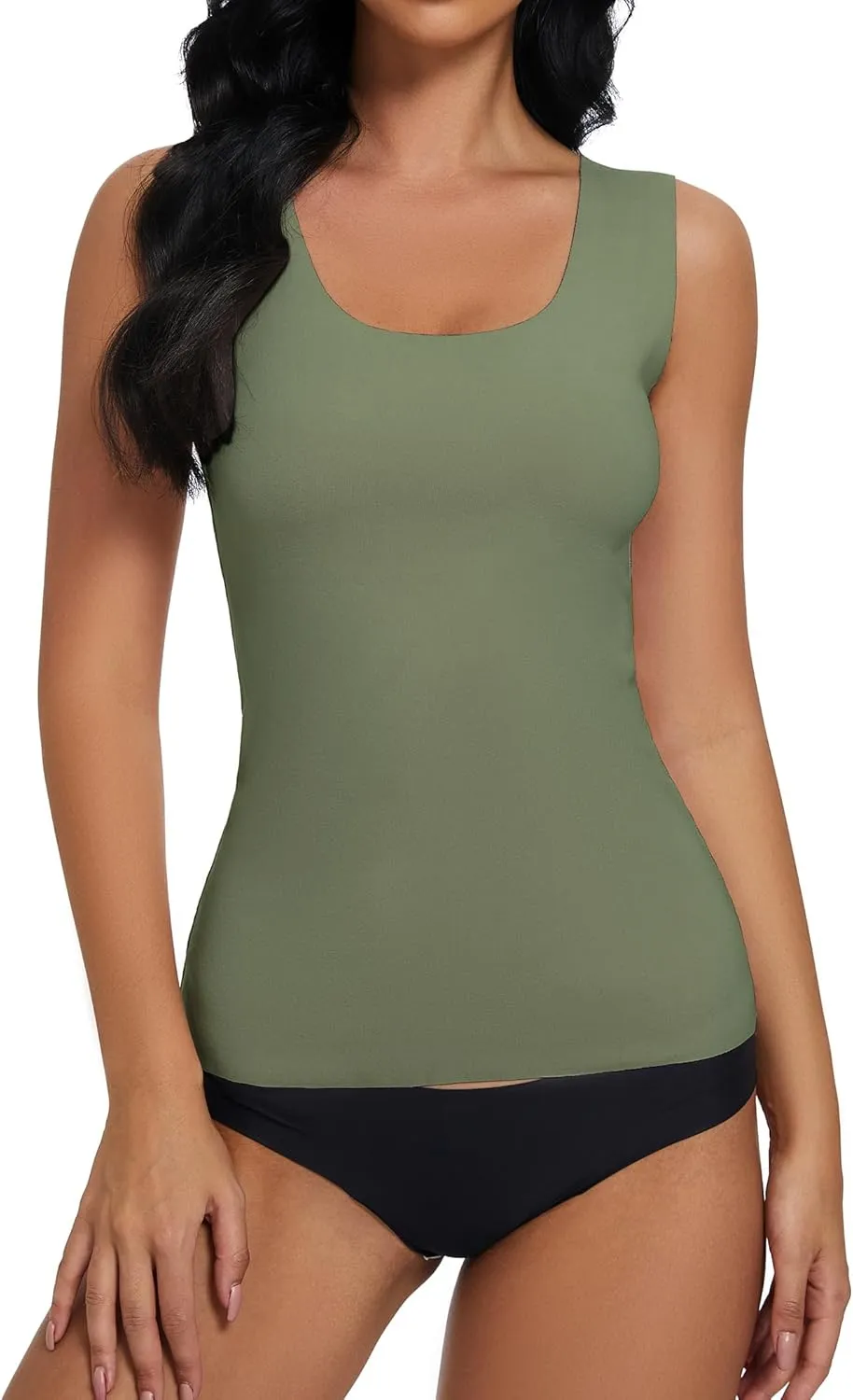YYA Basic Tank Tops for Women, Thermal Vest Warm Tank-Top Sleeveless Camisole Lingerie, S-XL