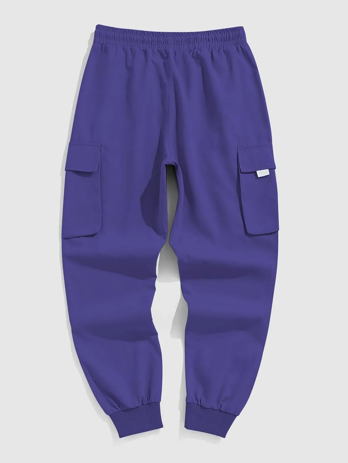 ZAFUL Men's Streetwear Cargo Pants with Flap Pockets & Drawstring Elastic Waist - Casual & Techwear Joggers