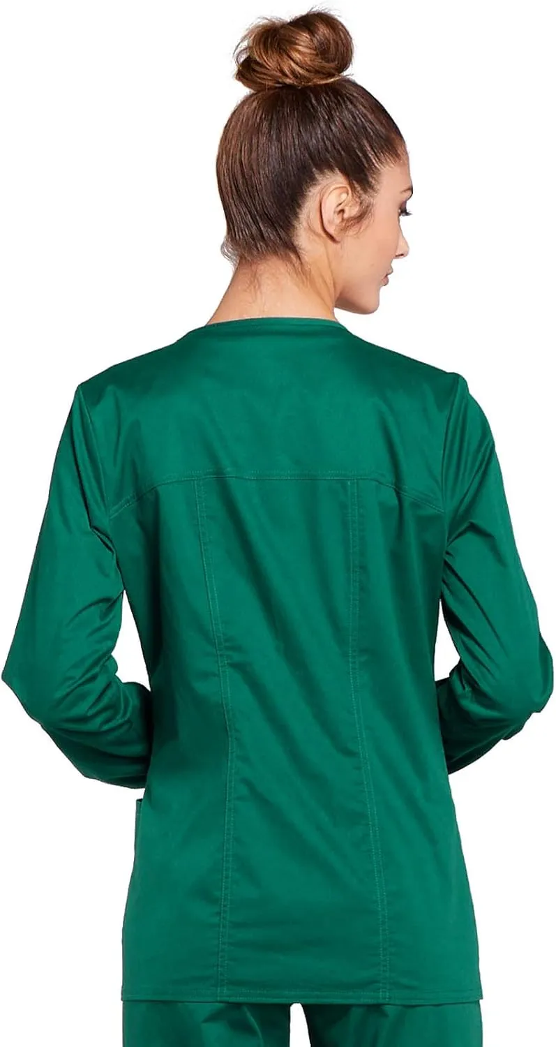 Zip Front Scrub Jackets for Women, Workwear Core Stretch Soft Brushed Twill 4315