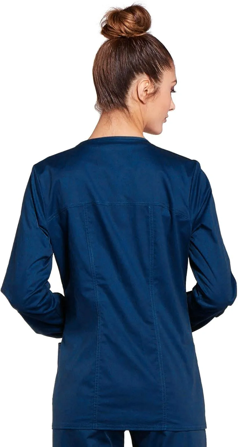 Zip Front Scrub Jackets for Women, Workwear Core Stretch Soft Brushed Twill 4315