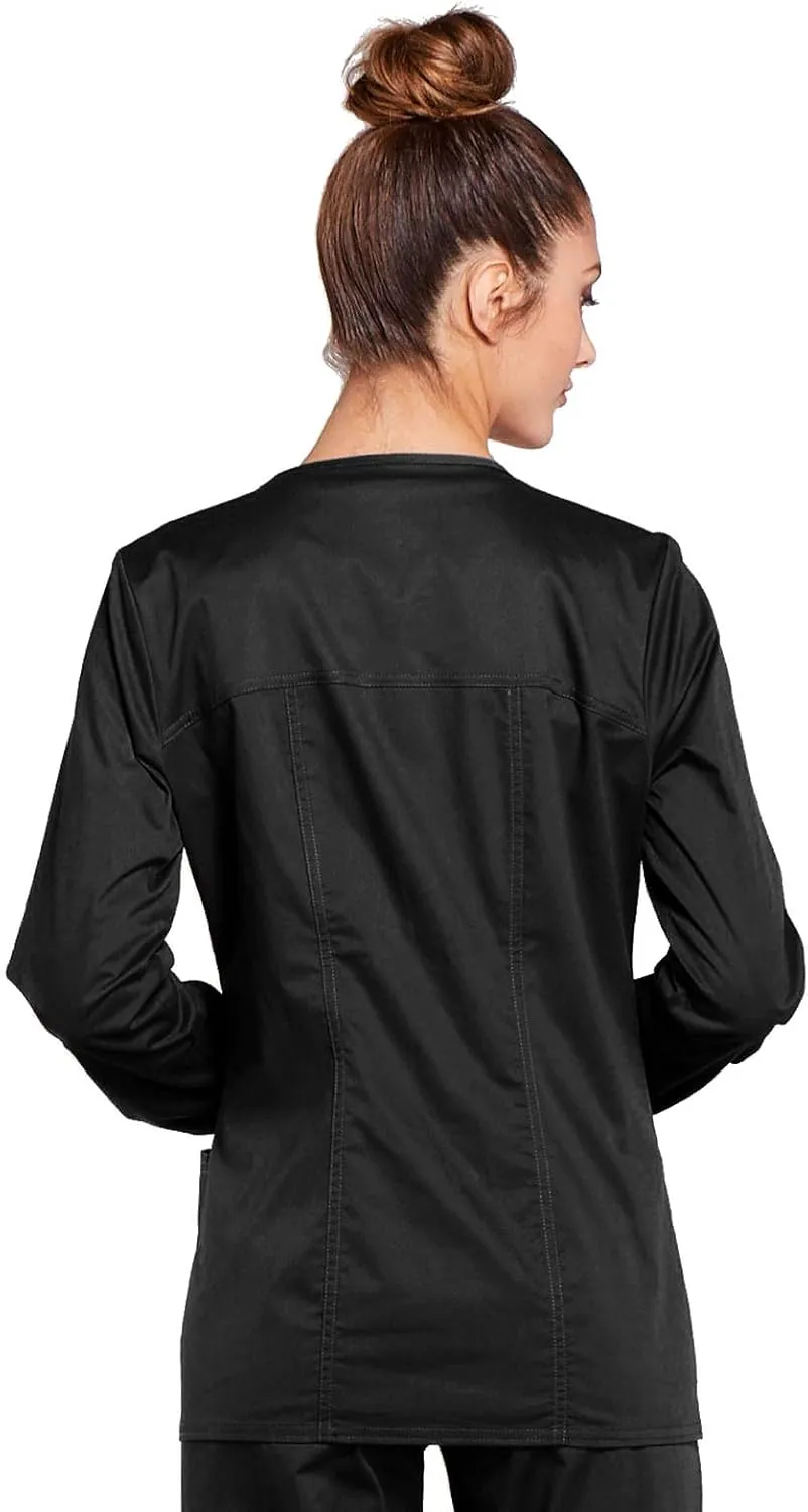Zip Front Scrub Jackets for Women, Workwear Core Stretch Soft Brushed Twill 4315