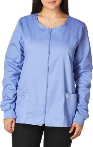 Zip Front Scrub Jackets for Women, Workwear Core Stretch Soft Brushed Twill 4315