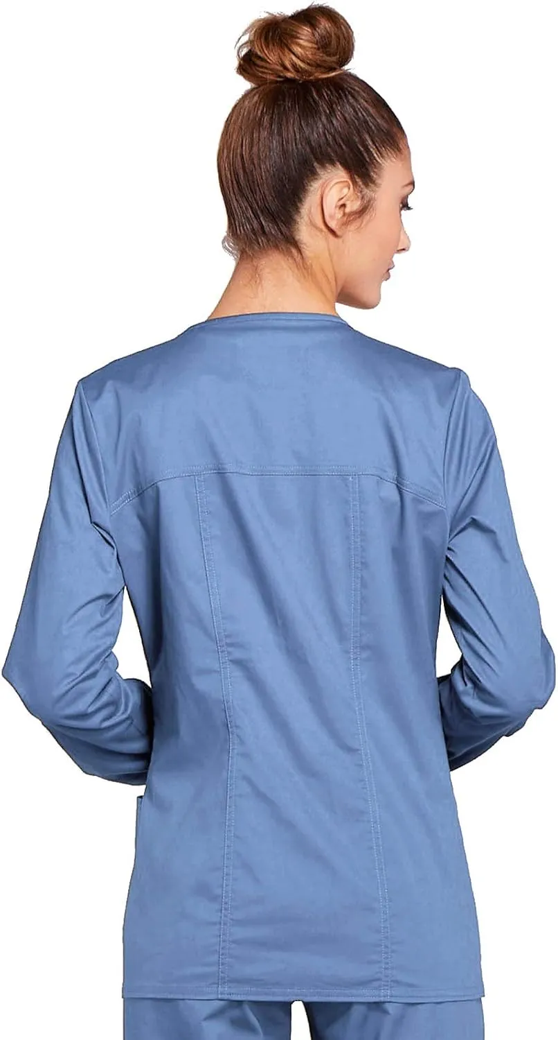 Zip Front Scrub Jackets for Women, Workwear Core Stretch Soft Brushed Twill 4315