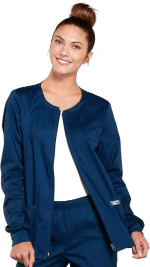 Zip Front Scrub Jackets for Women, Workwear Core Stretch Soft Brushed Twill 4315