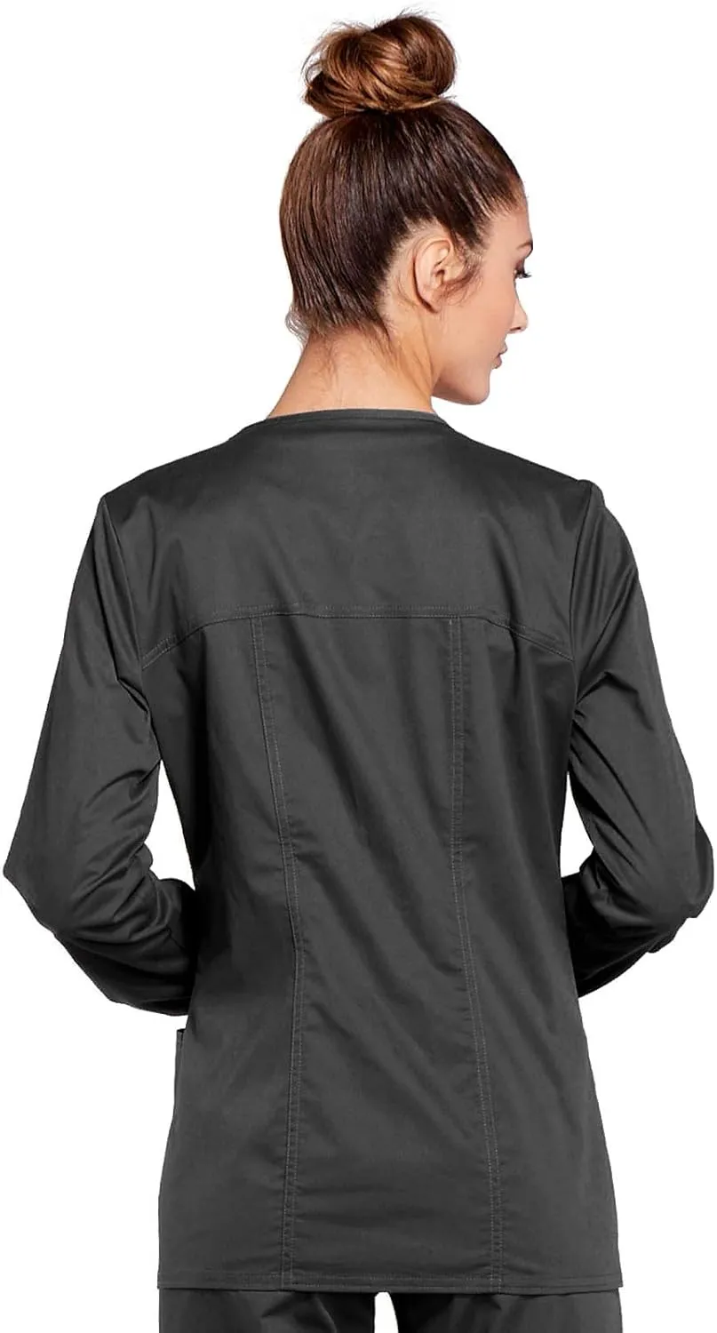 Zip Front Scrub Jackets for Women, Workwear Core Stretch Soft Brushed Twill 4315