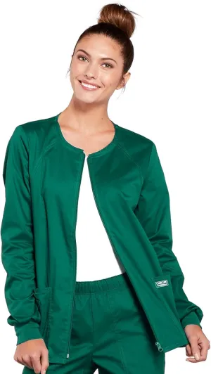 Zip Front Scrub Jackets for Women, Workwear Core Stretch Soft Brushed Twill 4315