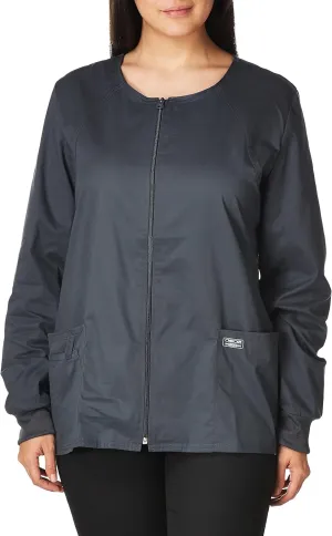 Zip Front Scrub Jackets for Women, Workwear Core Stretch Soft Brushed Twill 4315