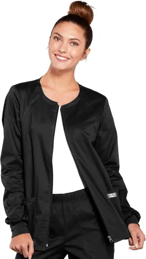 Zip Front Scrub Jackets for Women, Workwear Core Stretch Soft Brushed Twill 4315